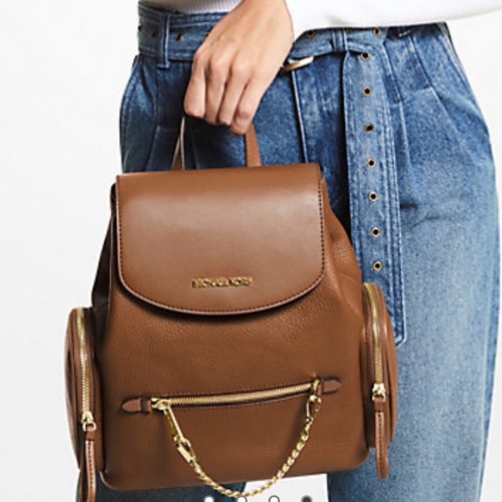 Michael Kors Jet Set Item Medium Chain Backpack Luggage Color - Picture 2 of 12